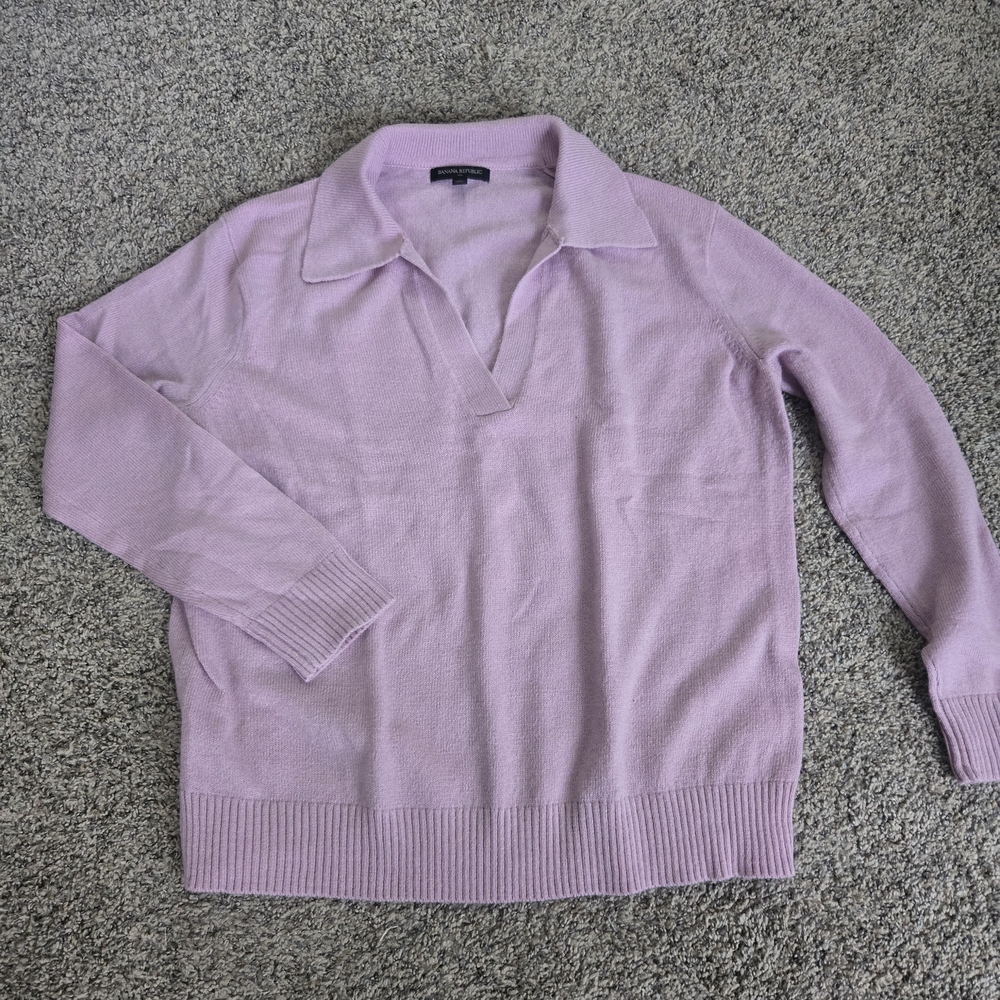 Banana Republic Lavender V-Neck Sweater